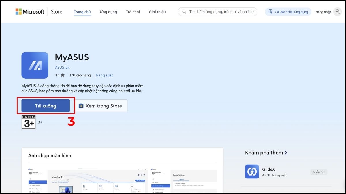 Cách tải MyASUS cho laptop ASUS bước 2
