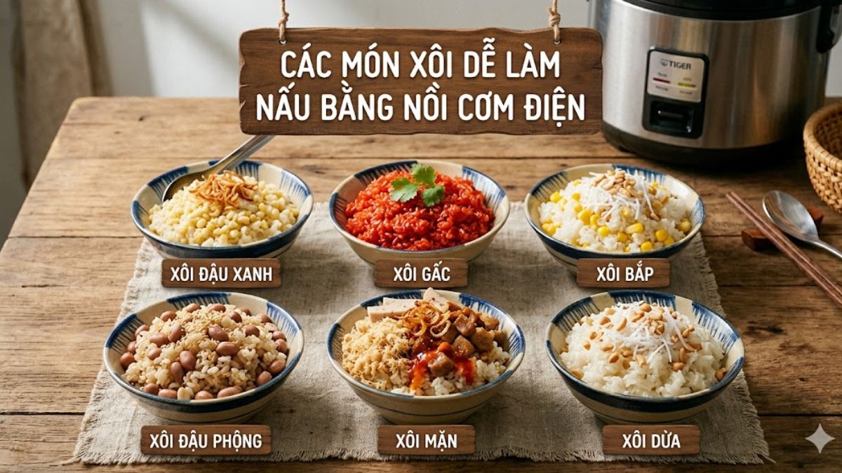Cách nấu xôi bằng nồi cơm điện dẻo và cực thơm ngon
