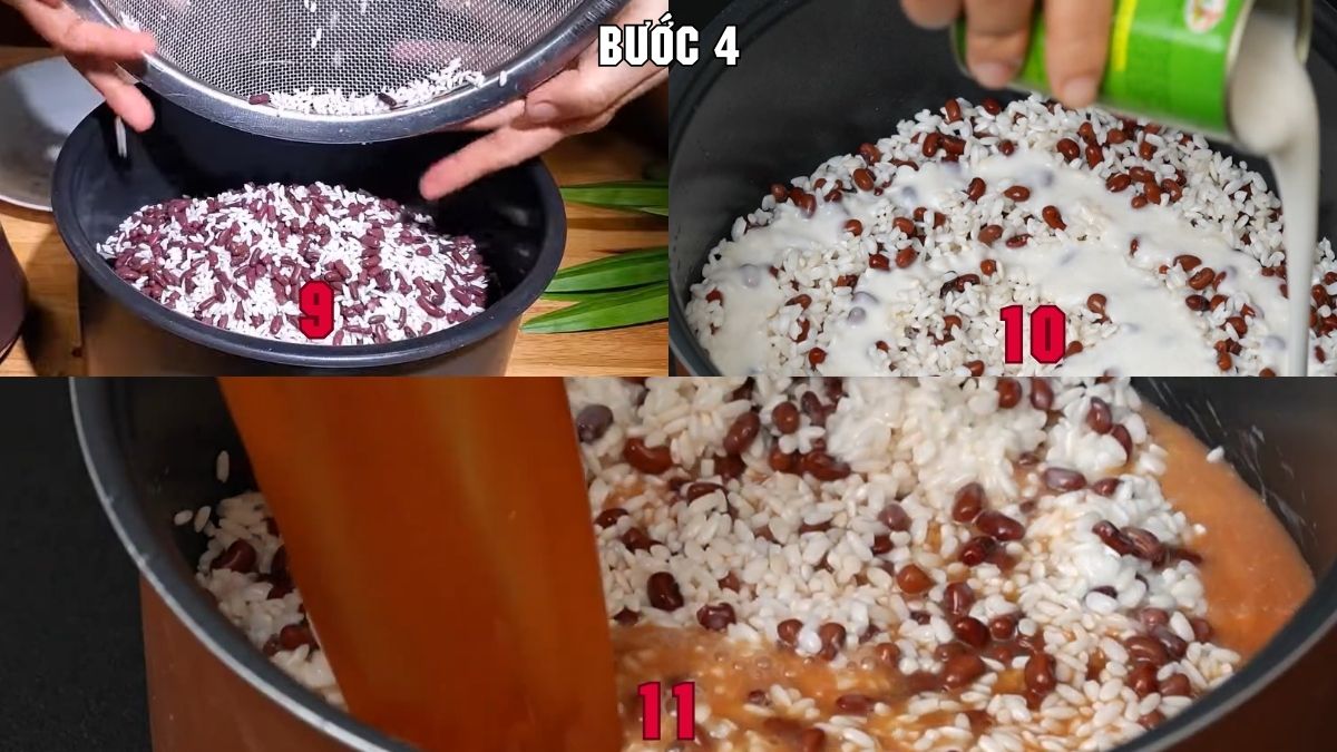 Cách nấu xôi đậu đỏ với nước cốt dừa