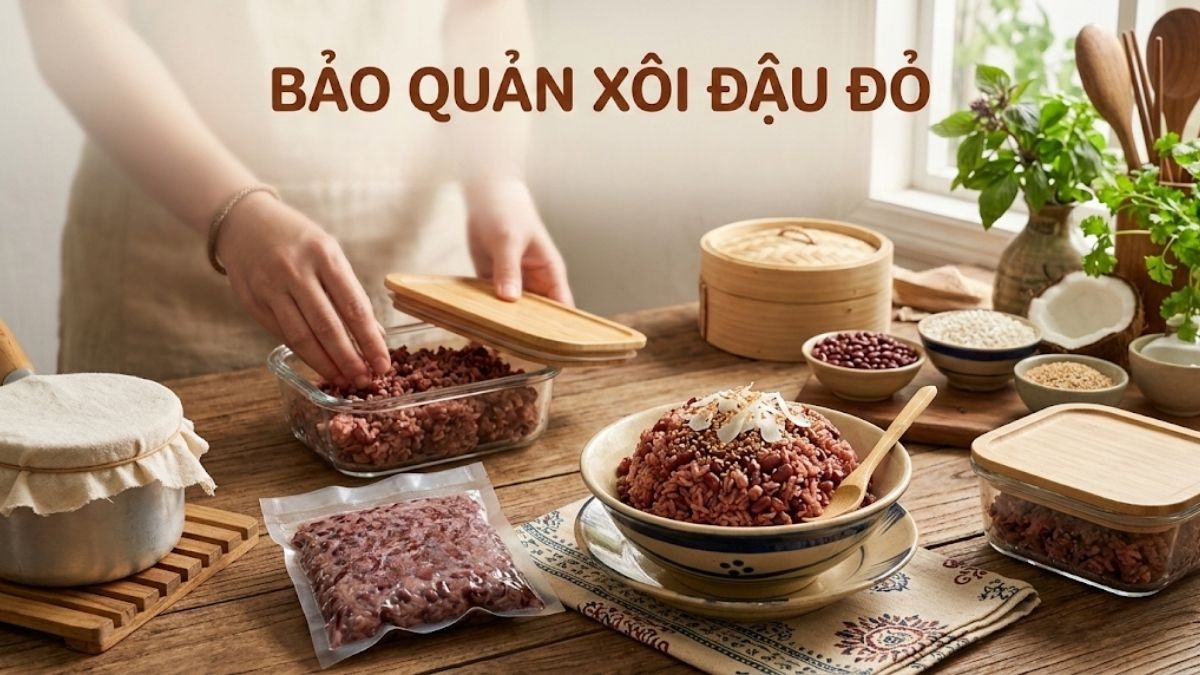 Cách bảo quản xôi đậu đỏ qua đêm vẫn dẻo ngon