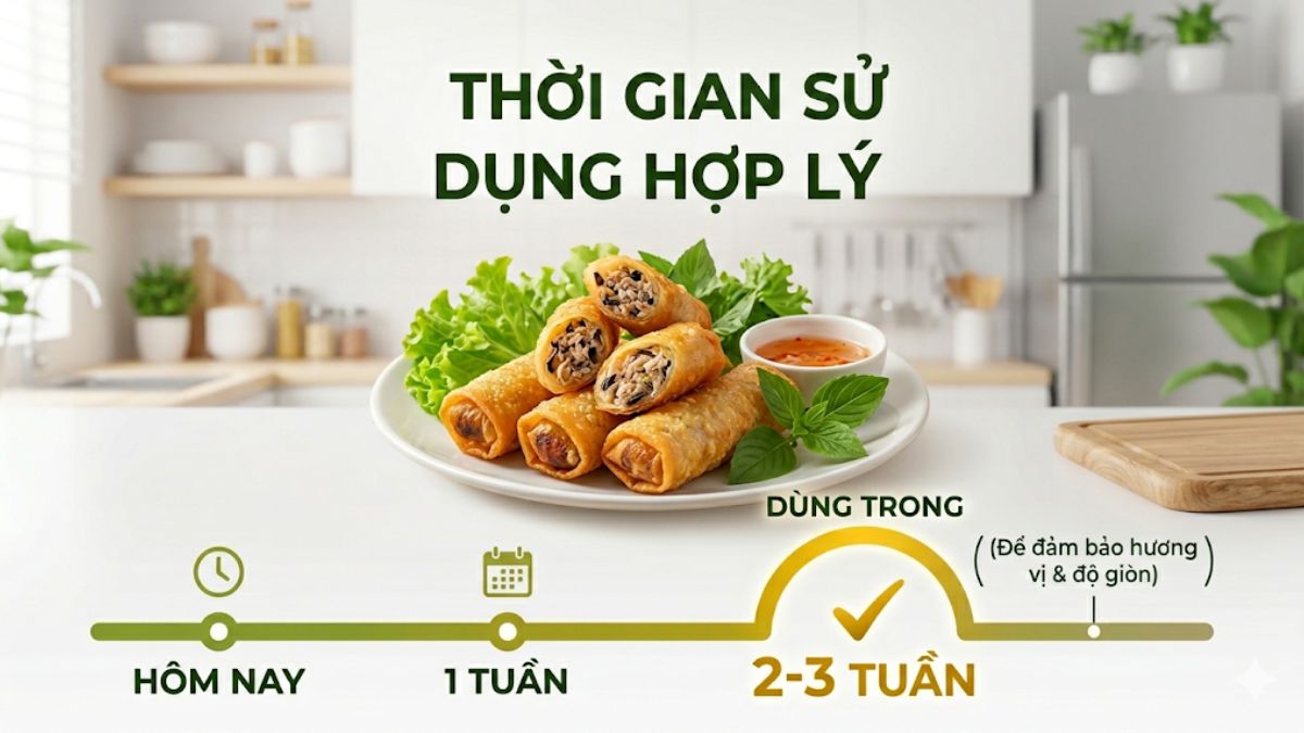 Cách bảo quản nem rán đã chiên trong ngăn đá tủ lạnh