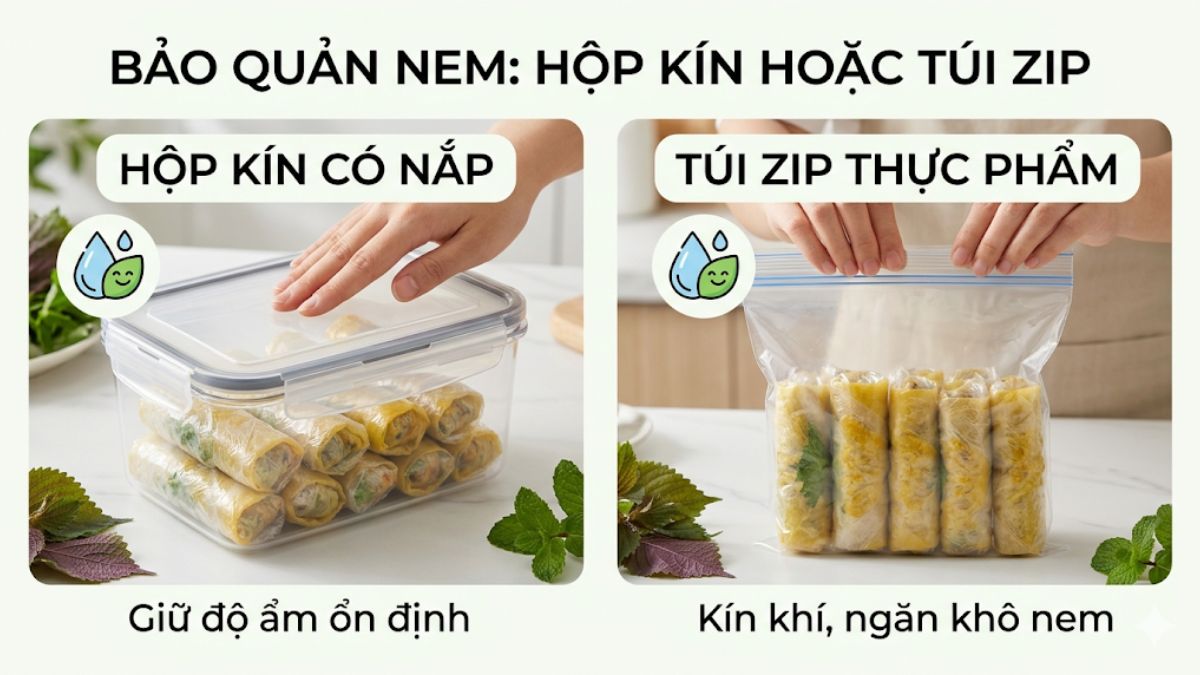Cách bảo quản nem rán chưa chiên trong tủ lạnh
