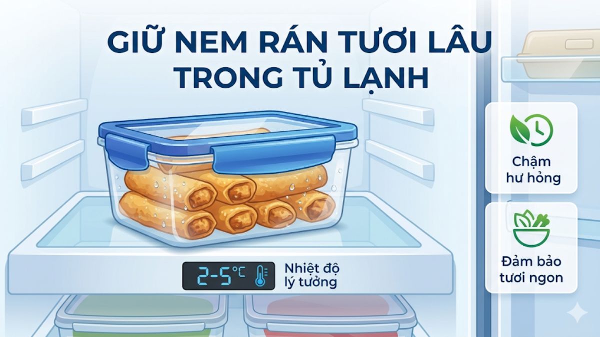 Cách bảo quản nem rán chưa chiên trong tủ lạnh