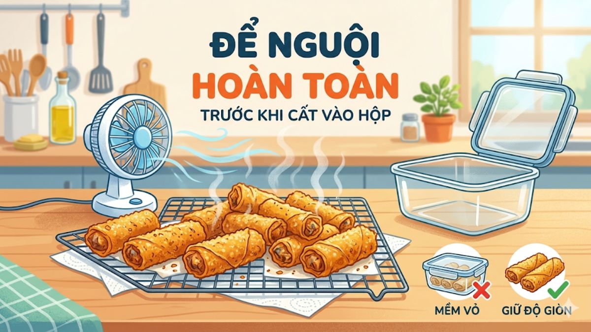 Cách bảo quản nem rán đã chiên trong tủ lạnh