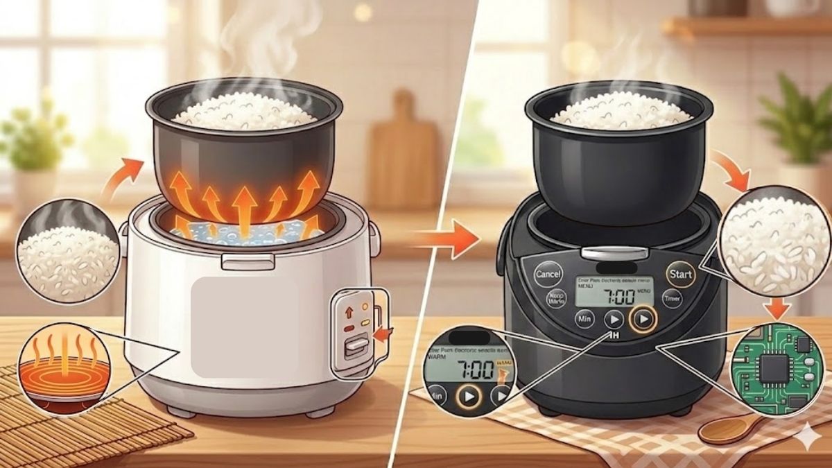 So sánh nồi cơm điện cơ và điện tử chi tiết nhất