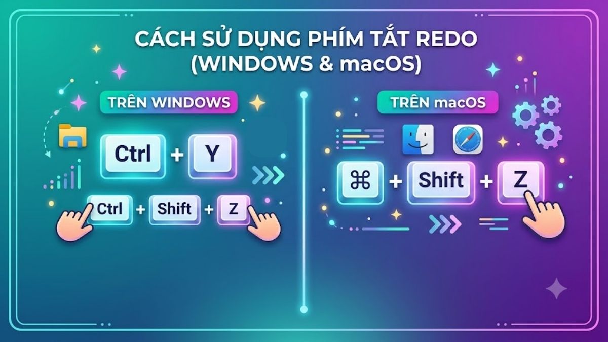 Cách sử dụng lệnh Redo trên các phần mềm phổ biến