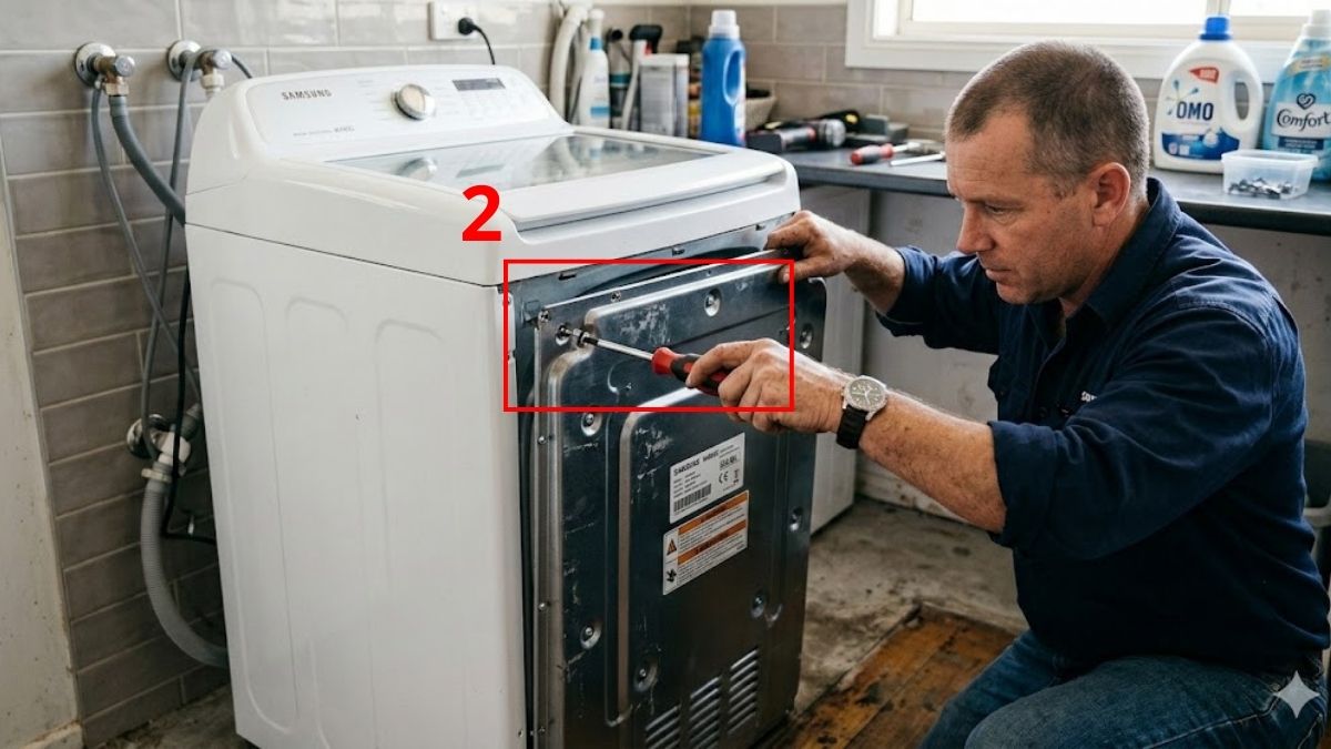 Cách khắc phục máy giặt vắt không khô: thay dây curoa bước 2