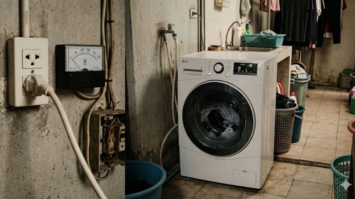 Nguyên nhân máy giặt vắt không khô: Nguồn điện không ổn định