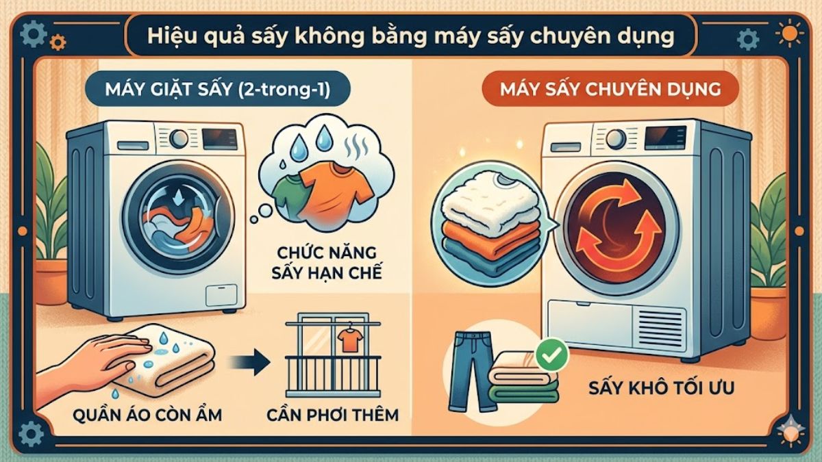 Nhược điểm của máy giặt sấy bạn cần biết trước khi mua