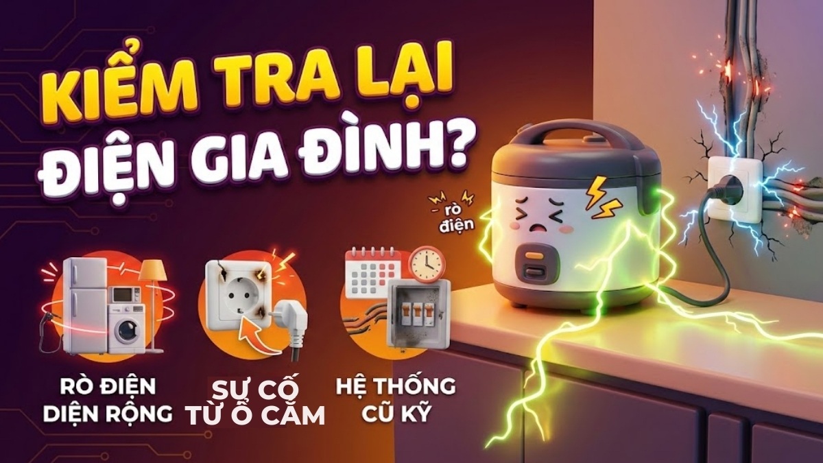 Nồi cơm điện bị rò điện do điện trong nhà? 