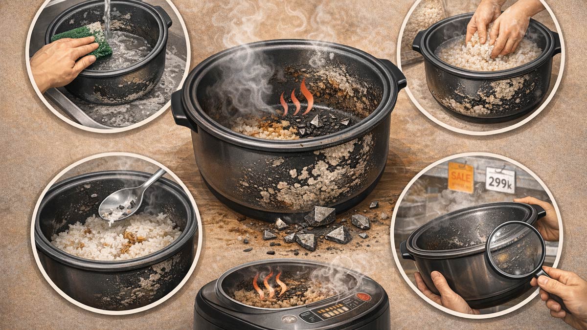 Nguyên nhân khiến nồi cơm điện bị tróc lớp chống dính