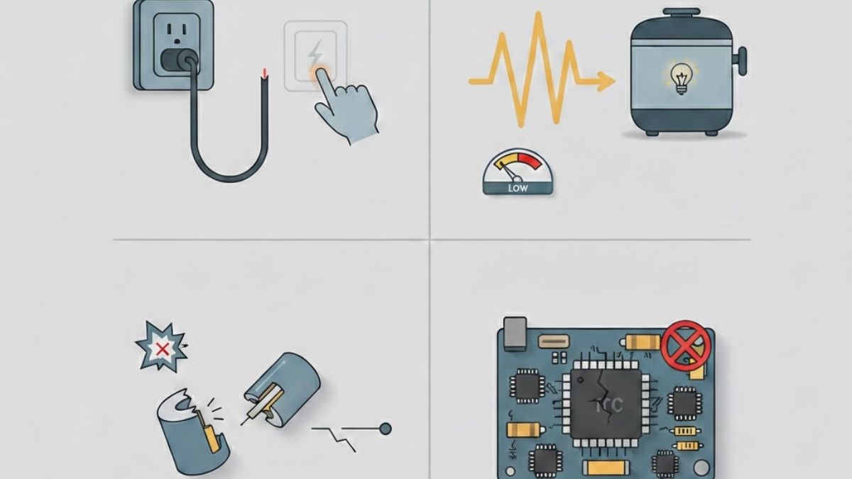 Nguyên nhân khiến nồi cơm điện không lên đèn