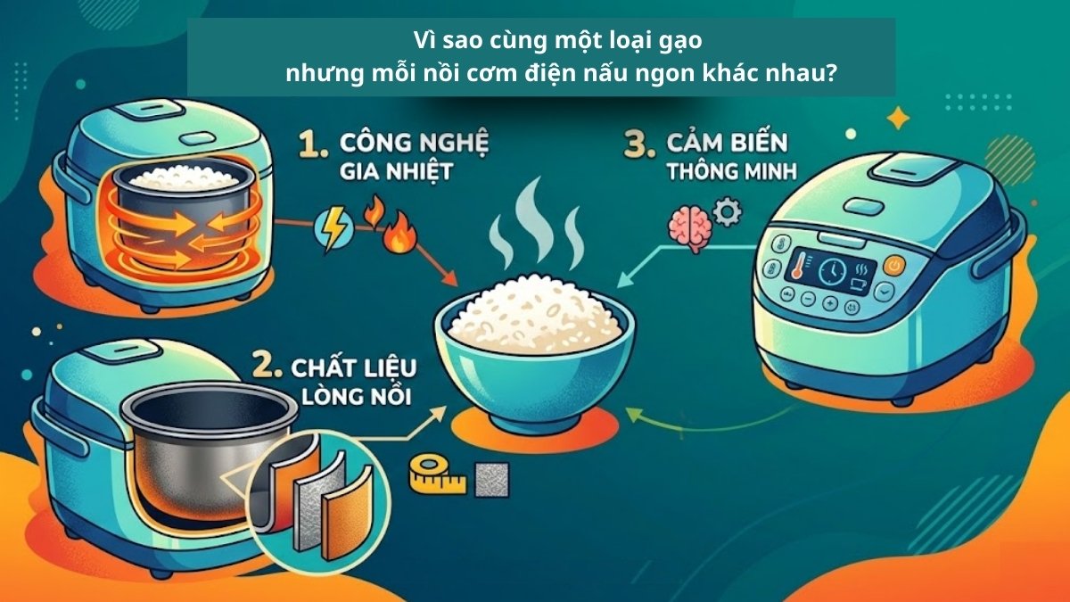 Vì sao cùng một loại gạo nhưng mỗi nồi cơm điện nấu ngon khác nhau?