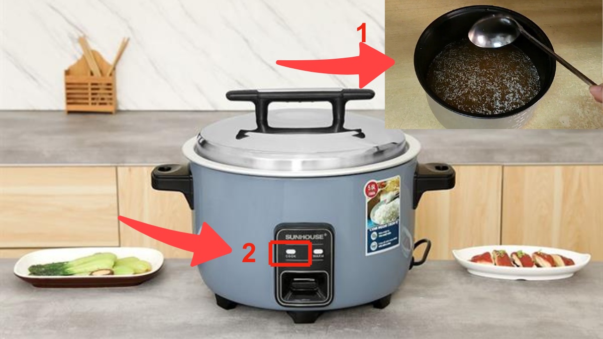 Cách nấu lẩu bằng nồi cơm điện bước 1