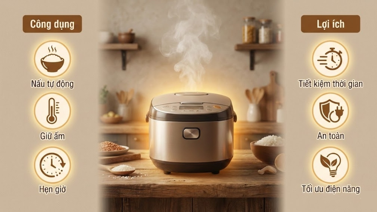 Công dụng và lợi ích của nồi cơm điện là gì? 
