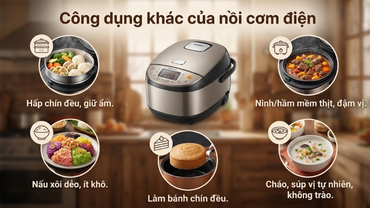 Công dụng khác của nồi cơm điện