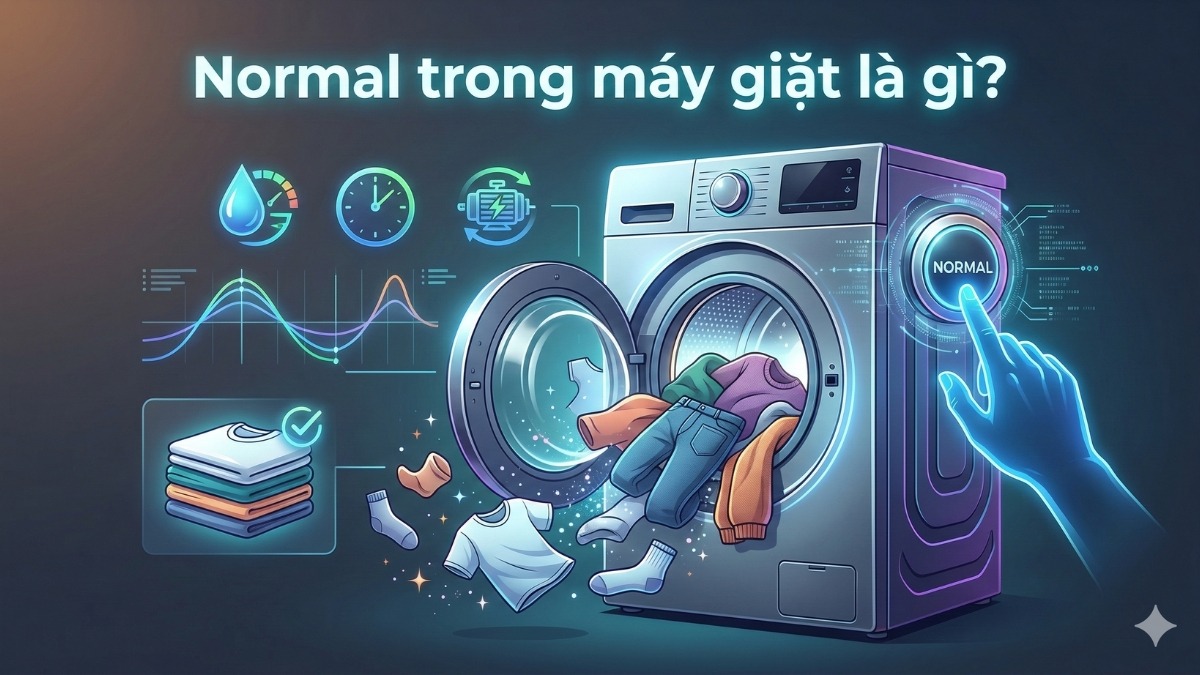 Normal trong máy giặt được thiết lập để tối ưu việc làm sạch các loại trang phục phổ biến