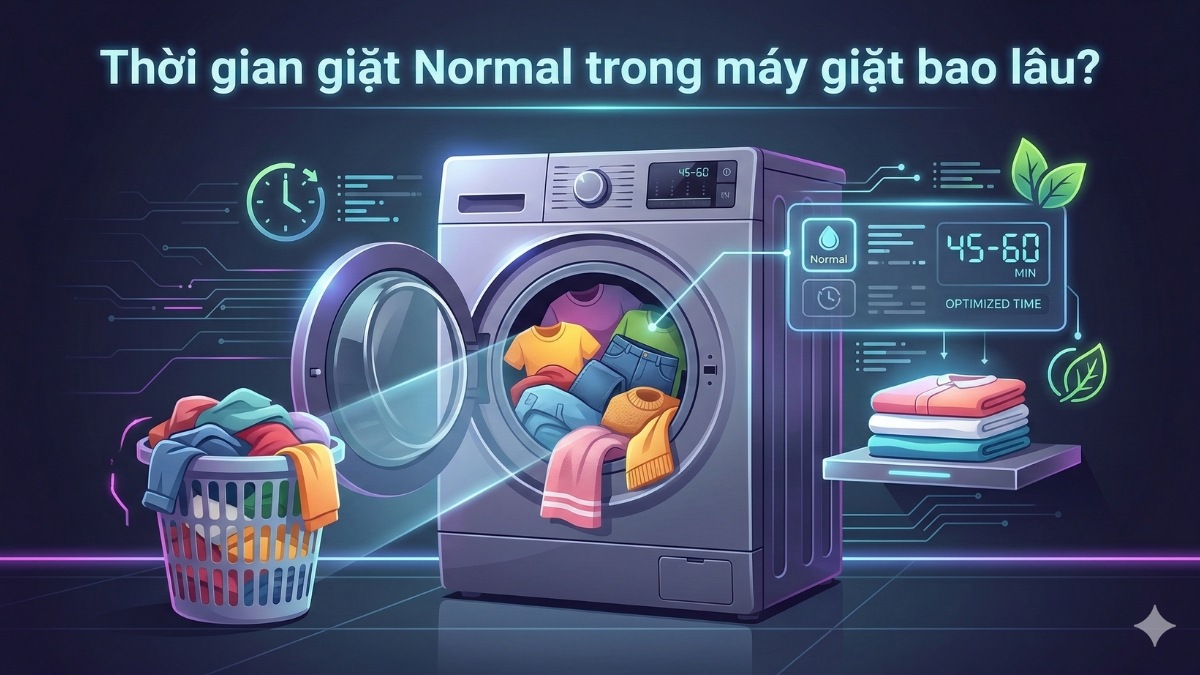 Thời gian giặt Normal trong máy giặt bao lâu?