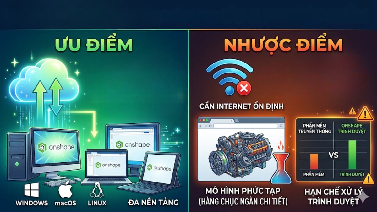 Ưu điểm và nhược điểm của Onshape