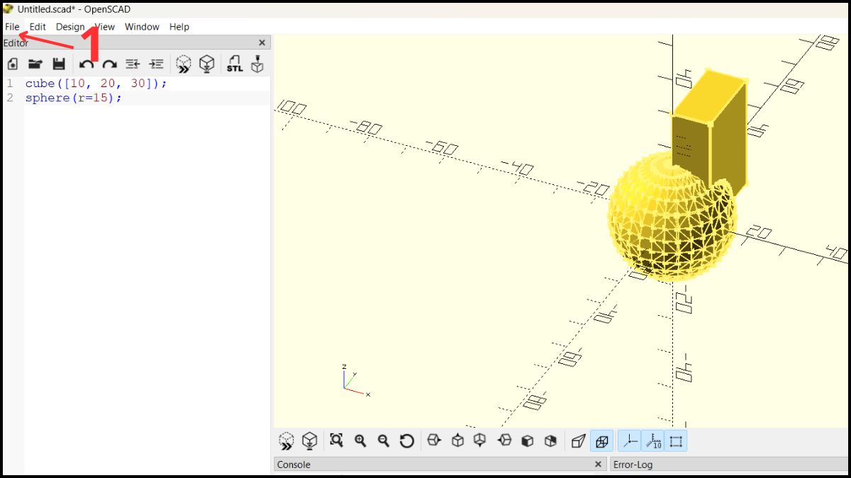Cách xuất file STL từ OpenSCAD