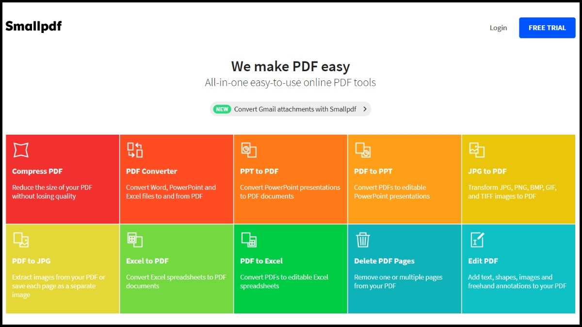 Web chuyển ảnh sang Word online miễn phí: Smallpdf