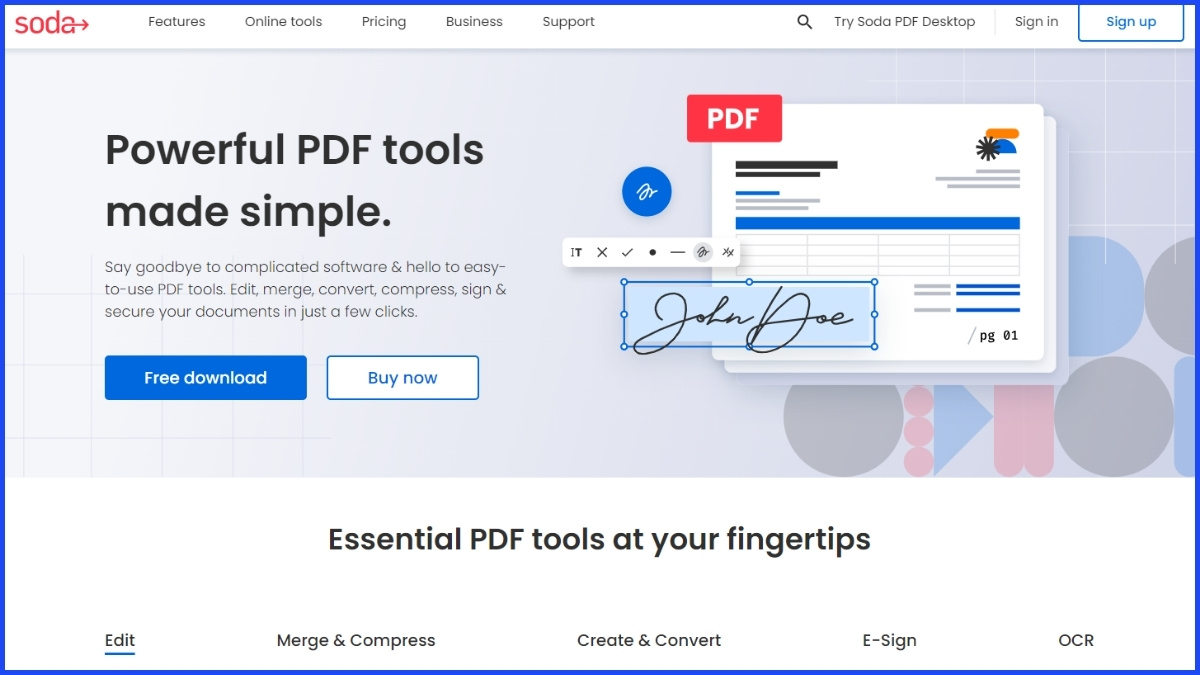 Nhần mềm chuyển ảnh sang Word trên máy tính: Soda PDF