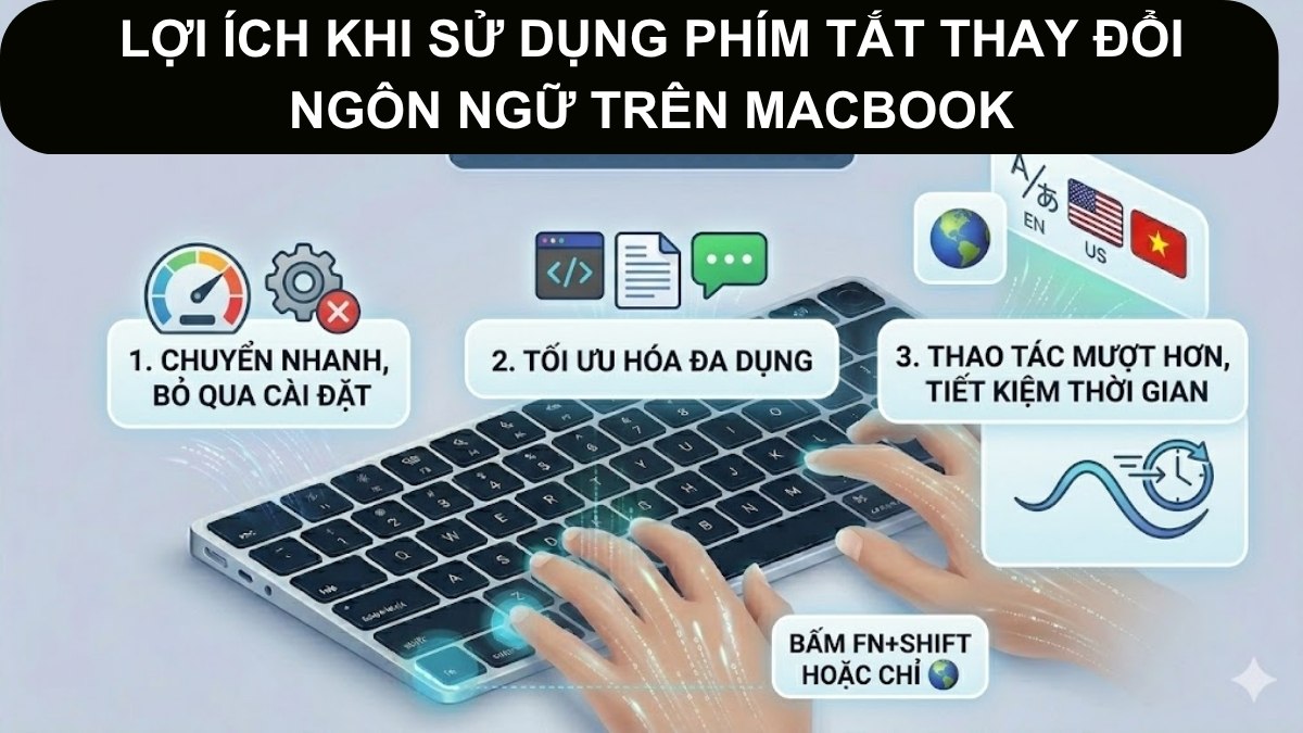 Lợi ích khi sử dụng phím tắt thay đổi ngôn ngữ trên MacBook
