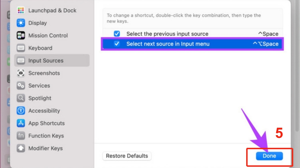 Cách thiết lập phím tắt thay đổi ngôn ngữ trên MacBook