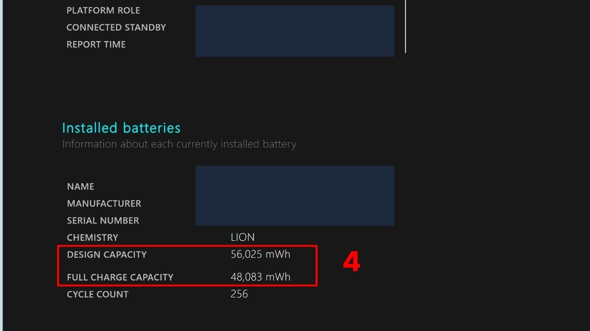 Kiểm tra pin laptop bị chai: Dùng CMD bước 3