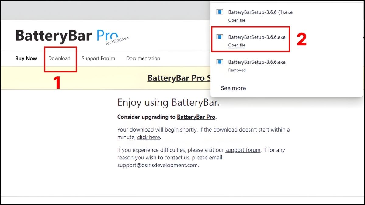 Kiểm tra pin laptop bị chai bằng BatteryBar bước 1