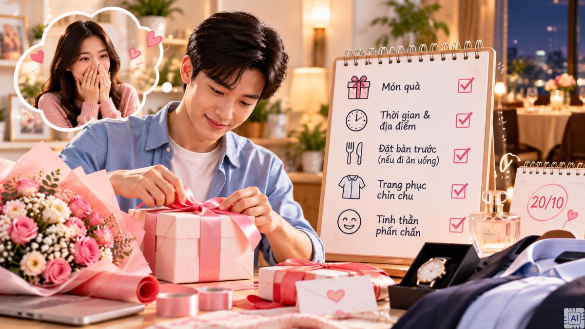 Cách tạo bất ngờ khi tặng quà 20/10 cho người yêu