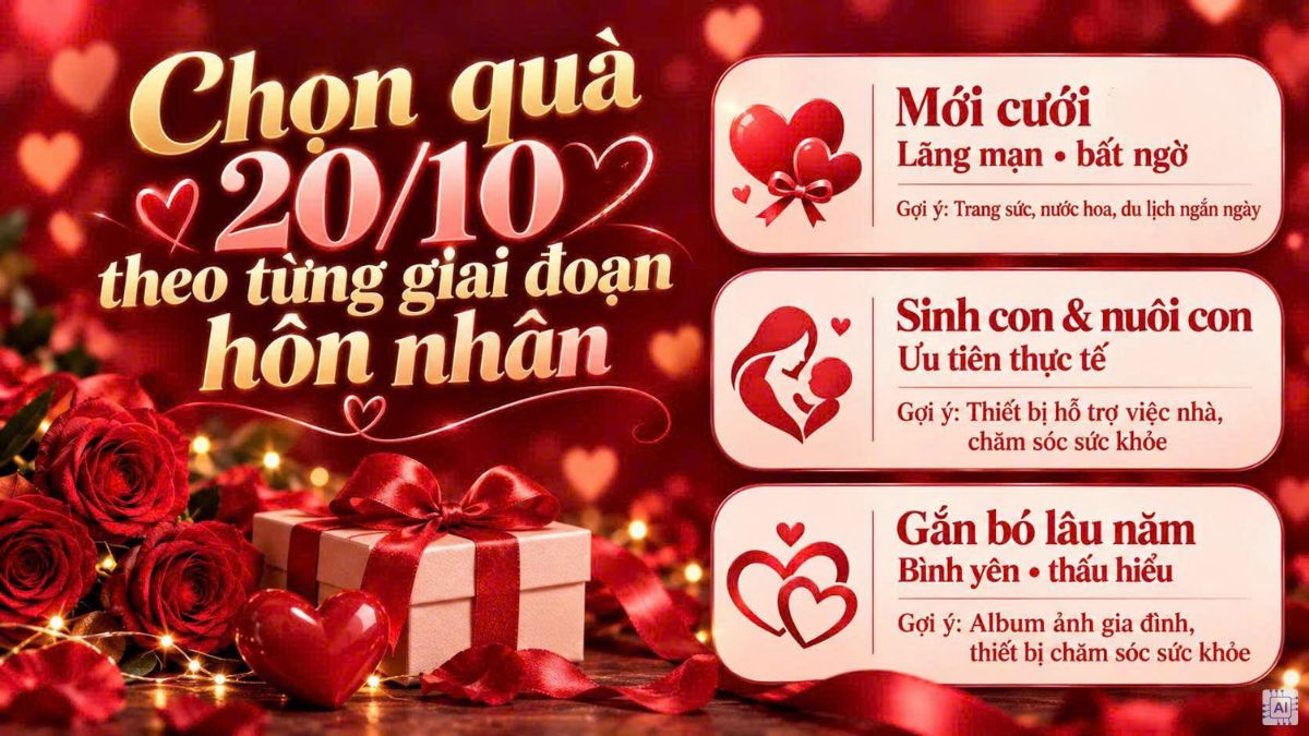 Bí quyết chọn quà 20/10 theo tâm lý của vợ