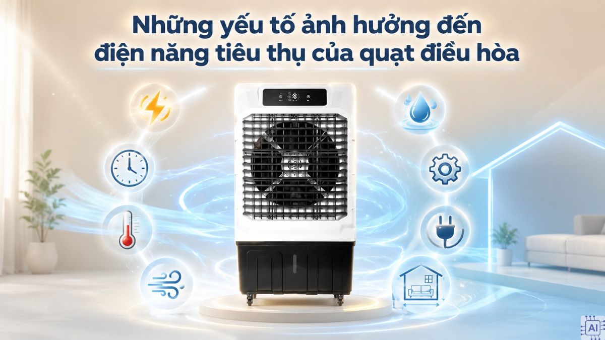 Những yếu tố ảnh hưởng đến điện năng tiêu thụ của quạt điều hòa