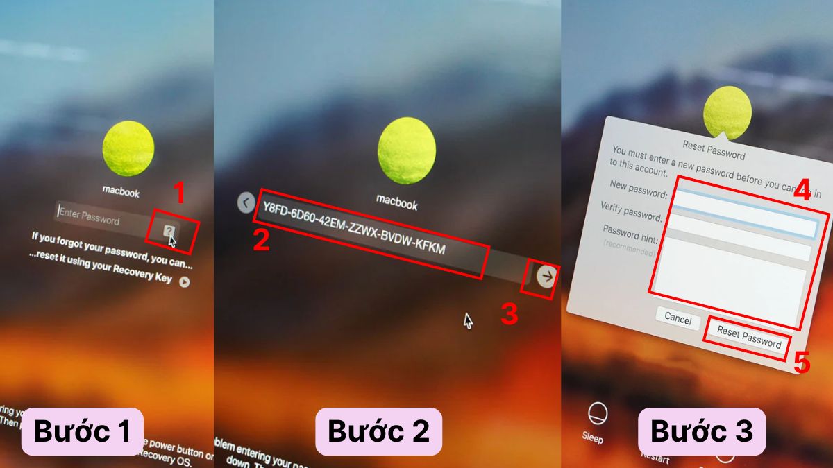 Khôi phục mật khẩu MacBook bằng FileVault Recovery Key