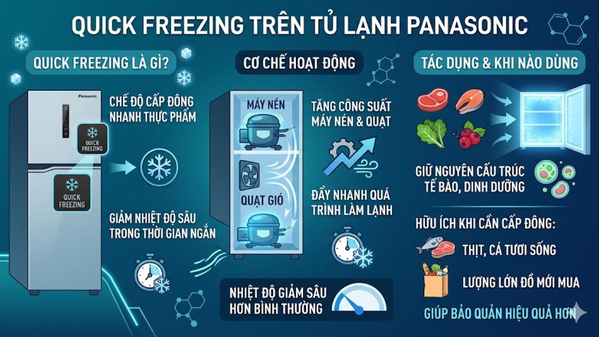 Quick Freezing trên tủ lạnh Panasonic là gì?