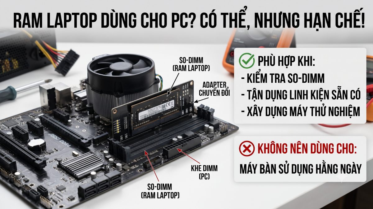 Có nên dùng RAM laptop cho PC không?