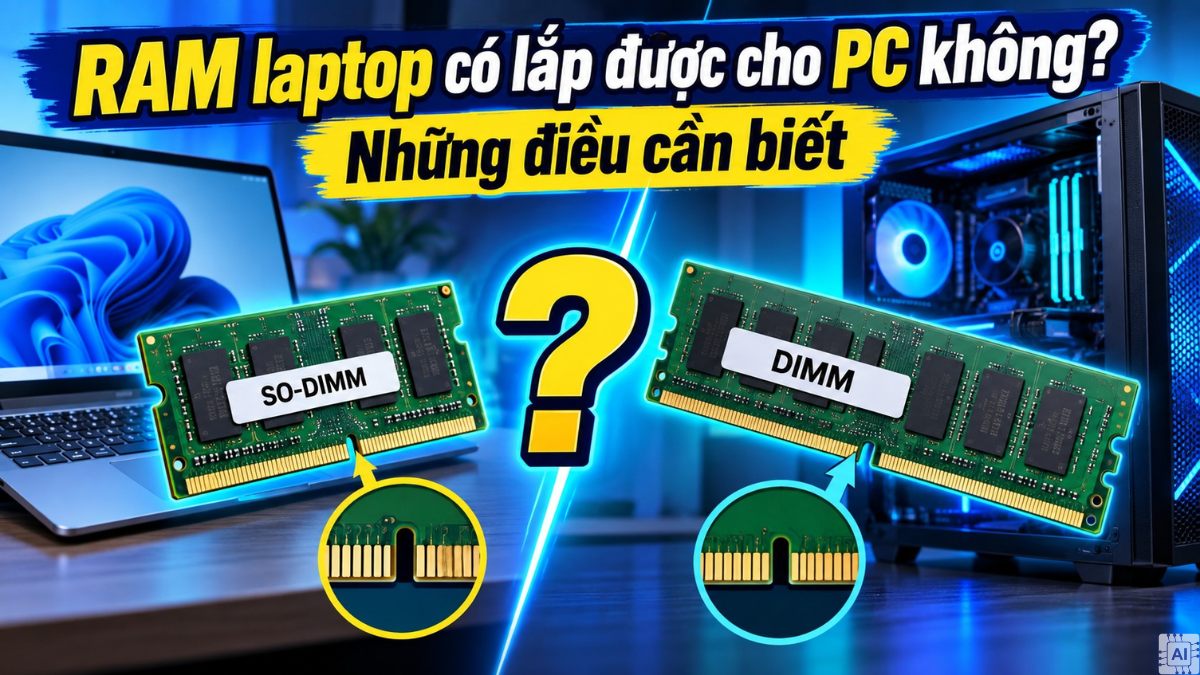RAM laptop có lắp được cho PC không? Những điều cần biết