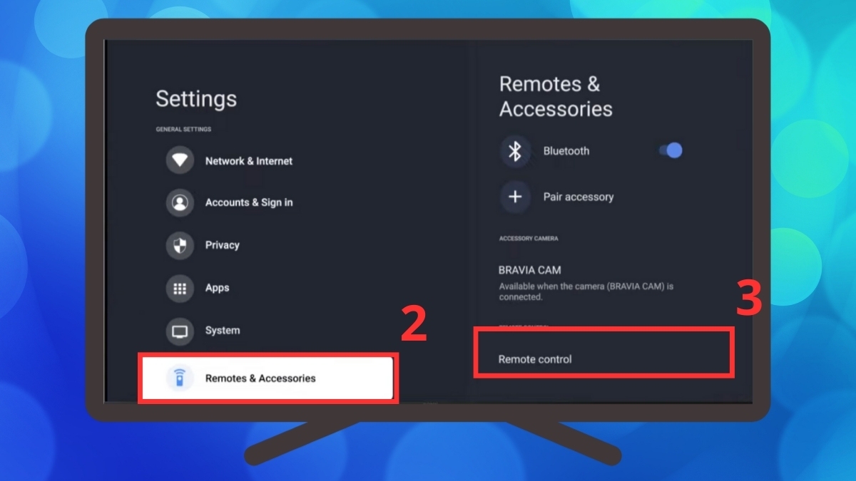 Sửa remote tivi Sony không nhận giọng nói: Ghép nối lại remote với tivi bước 1