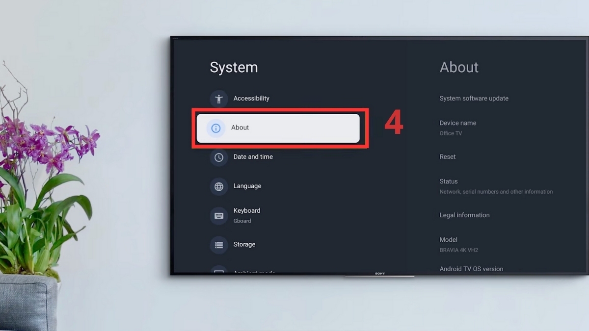 Sửa remote tivi Sony không nhận giọng nói: Cập nhật phần mềm bước 4