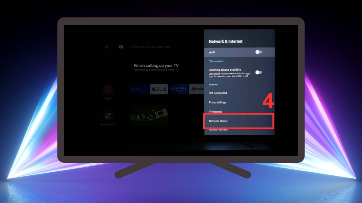 Sửa remote tivi Sony không nhận giọng nói: Kiểm tra kết nối mạng bước 2