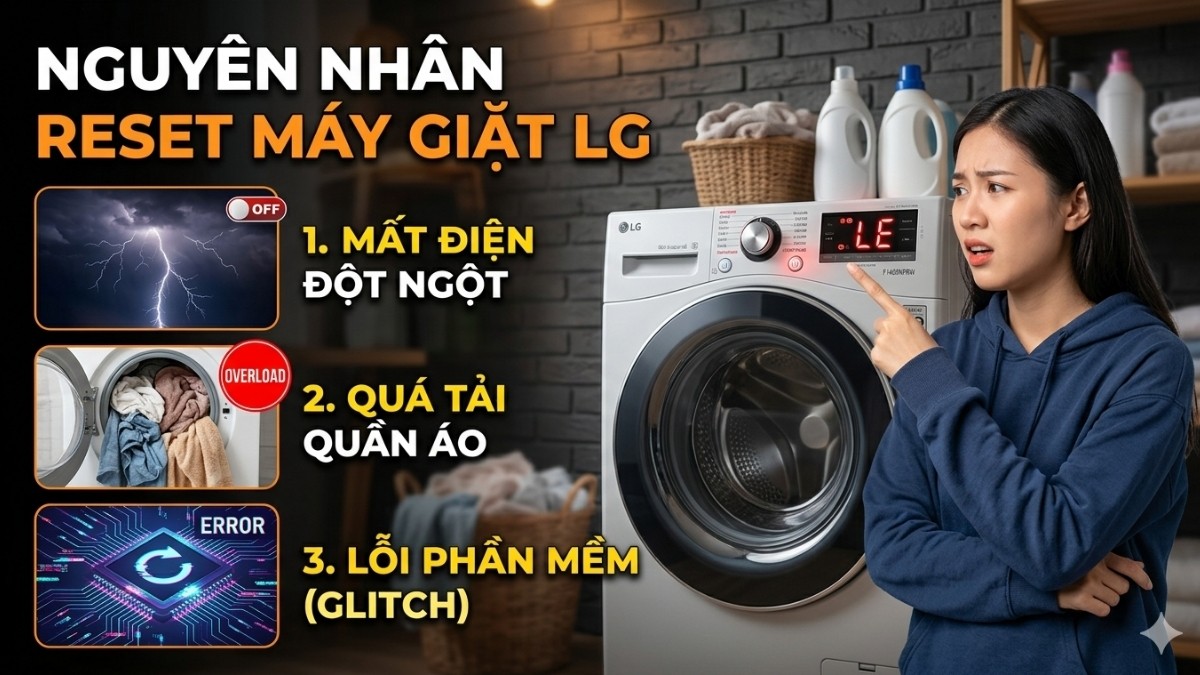 Nguyên nhân khiến bạn phải reset máy giặt LG