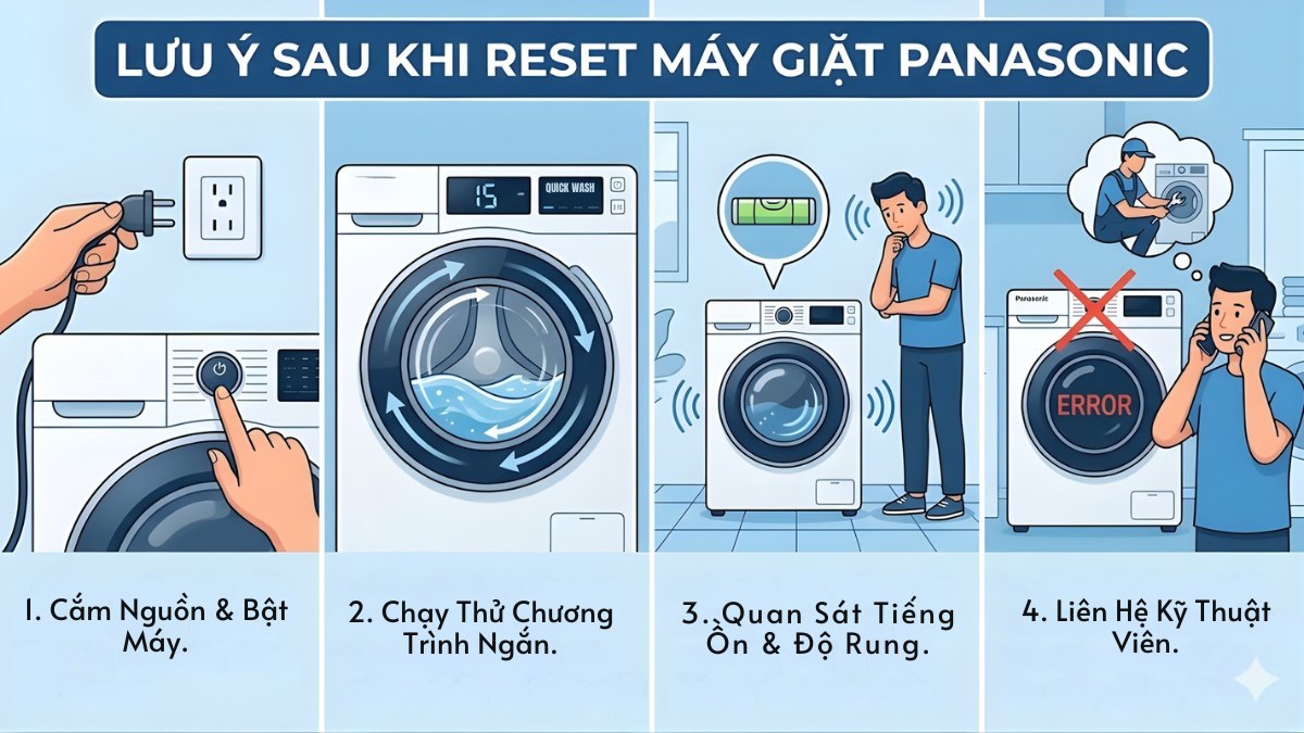 Lưu ý khi reset máy giặt Panasonic để tránh hư hỏng