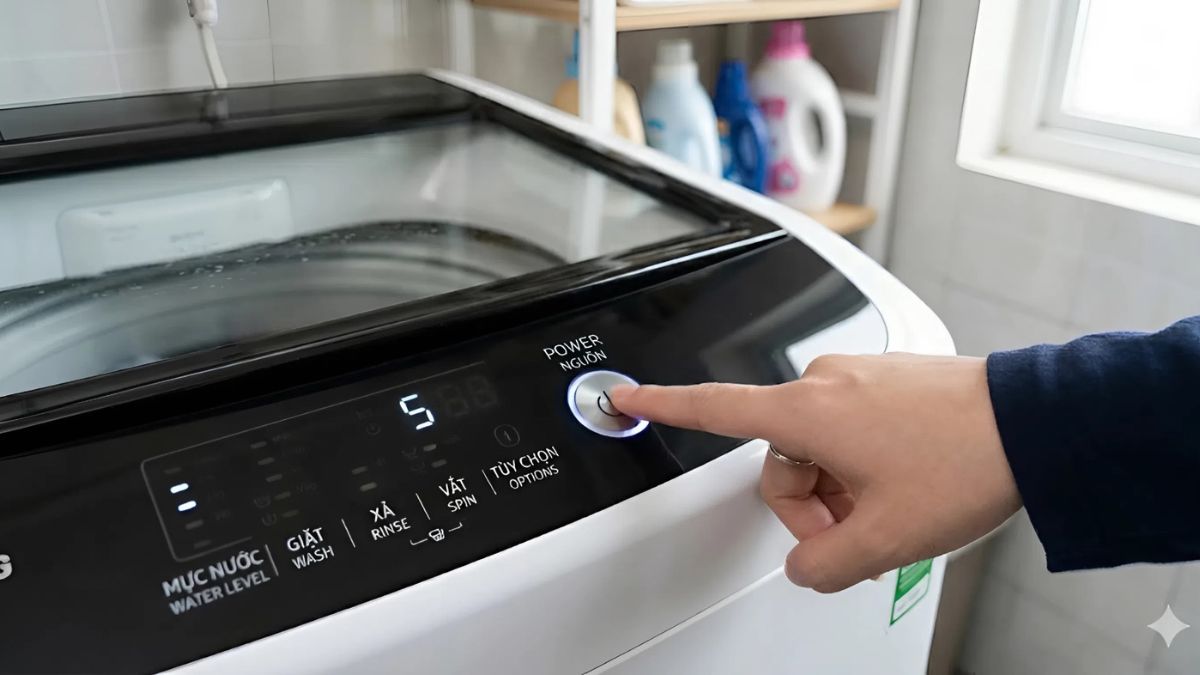 Cách reset máy giặt Samsung cửa trên bước 4