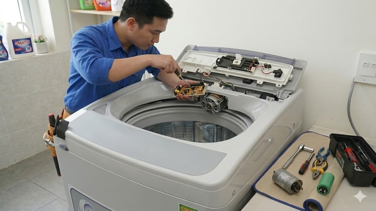 Khi nào cần gọi thợ sửa máy giặt Sanyo
