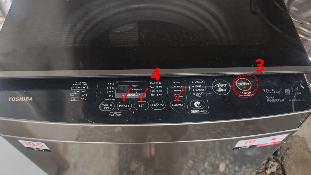 Reset máy giặt Toshiba Inverter