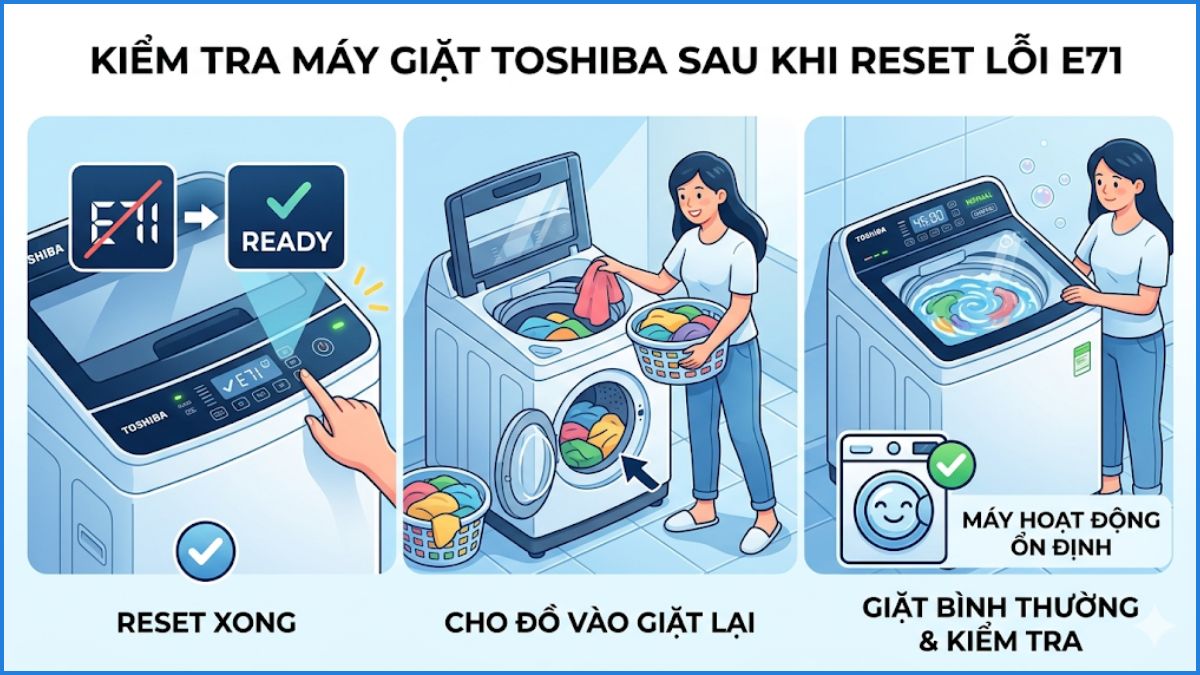 Reset máy giặt Toshiba Inverter