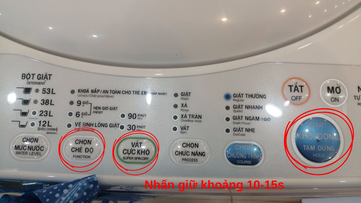 Reset máy giặt Toshiba A800