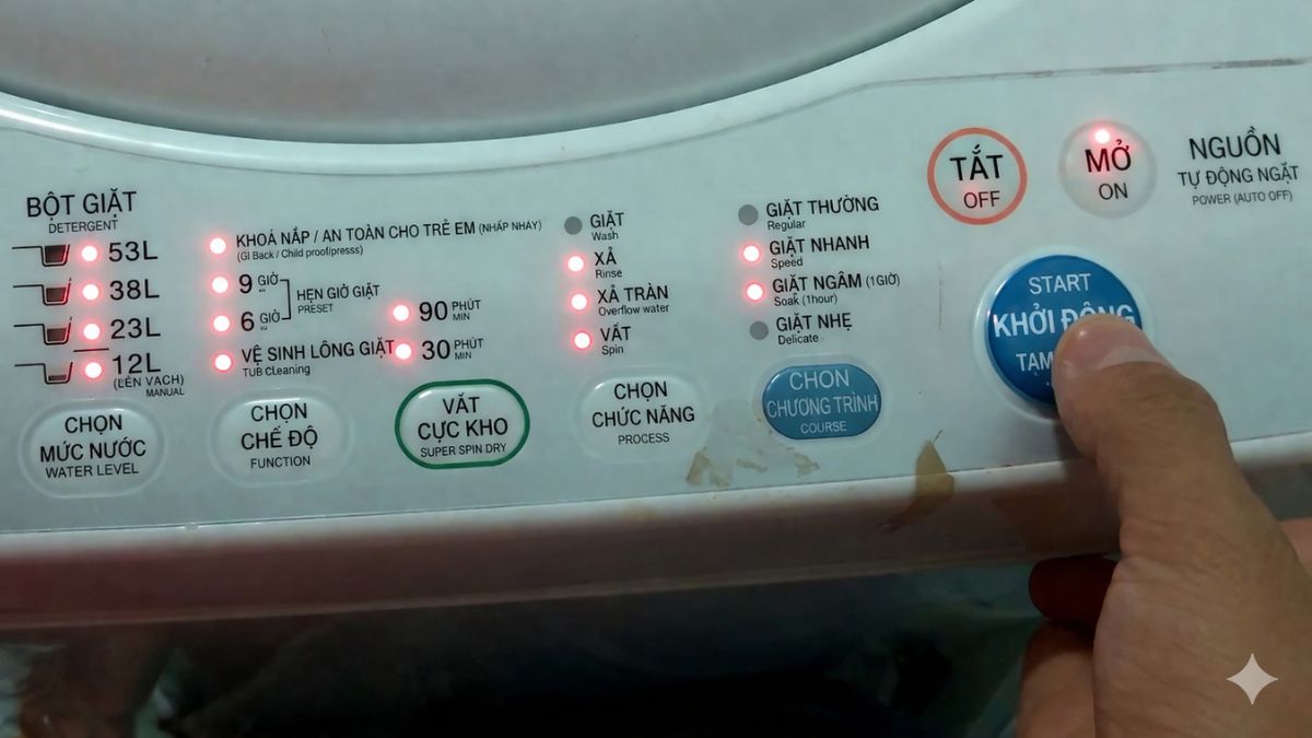 Reset máy giặt Toshiba E920