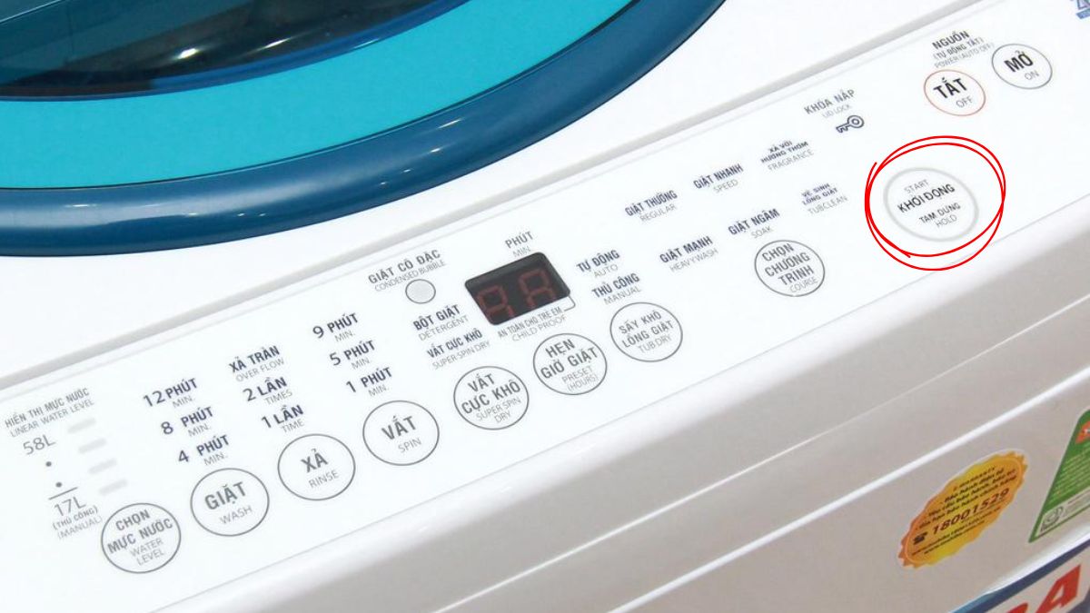 Reset máy giặt Toshiba E920