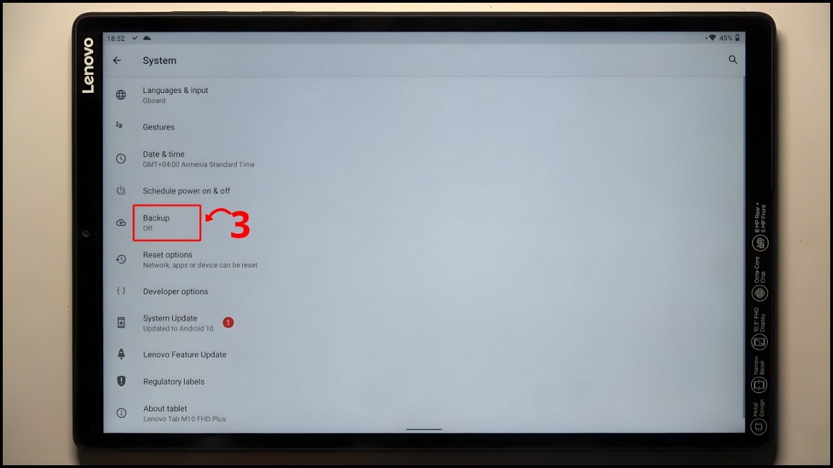 Sao lưu dữ liệu trước khi reset máy tính bảng Lenovo bước 3